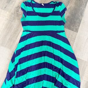 Old Navy Green & Blue Striped Dress